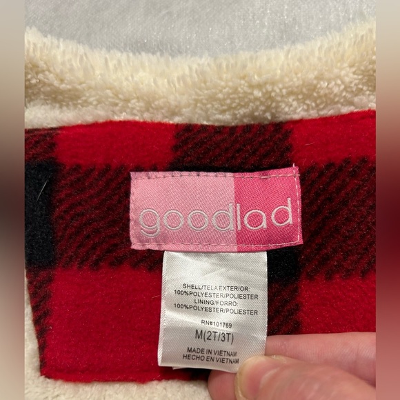 Goodlad toddlers, buffalo plaid fleece lined vest. Girls M (2T-3T) - Picture 4 of 11